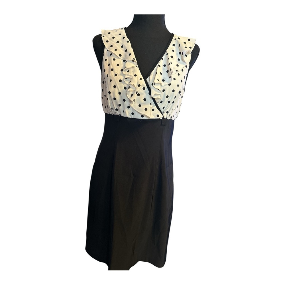 Alyx Women Black White Polka Dot Sleeveless Dress Size 4 - Picture 2 of 7